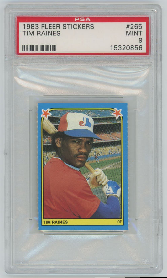 1983 Fleer Stickers Tim Raines #265 - PSA 9