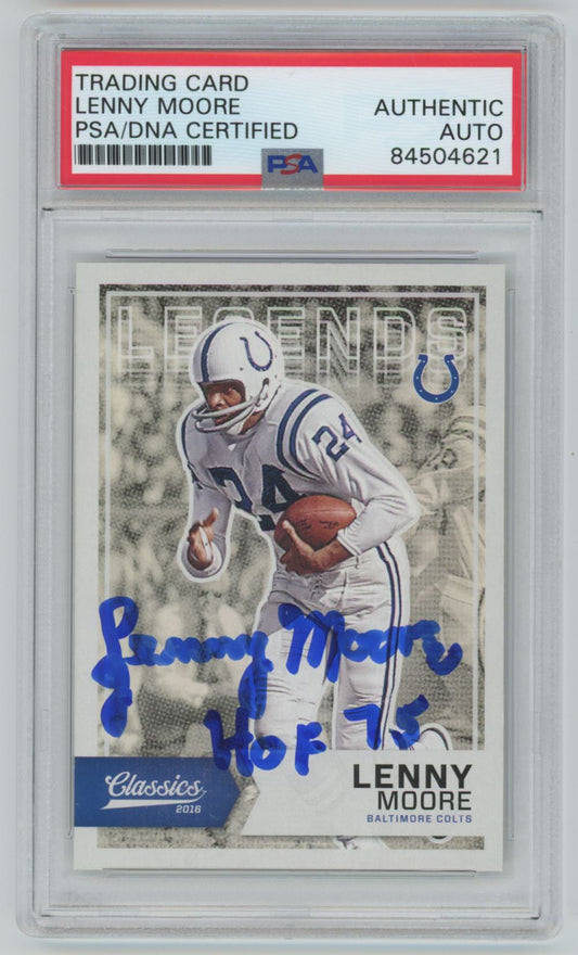 2016 Panini Classics Lenny Moore Auto - PSA/DNA