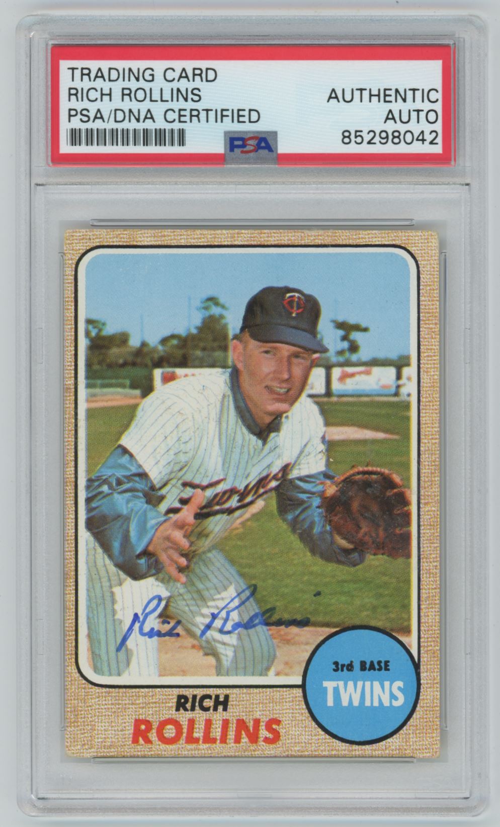 1968 Topps Rich Rollins Auto - PSA/DNA Authentic (8042)