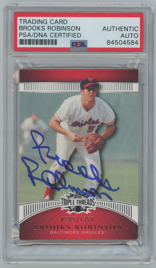 2010 Topps Triple Threads Brooks Robinson Auto - PSA/DNA Authentic