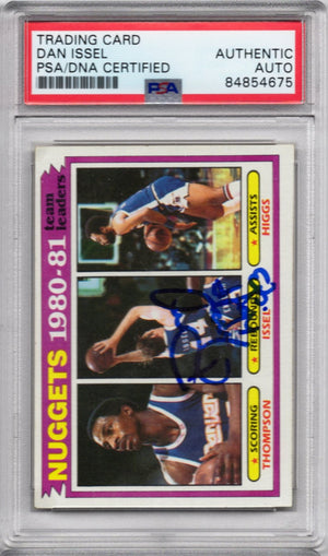 1981 TOPPS NUGGETS 1980-81 TEAM LEADERS DAN ISSEL AUTOGRAPH PSA/DNA