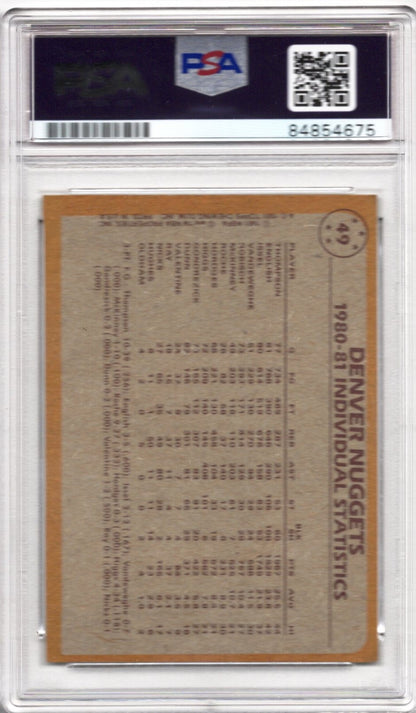 1981 TOPPS NUGGETS 1980-81 TEAM LEADERS DAN ISSEL AUTOGRAPH PSA/DNA