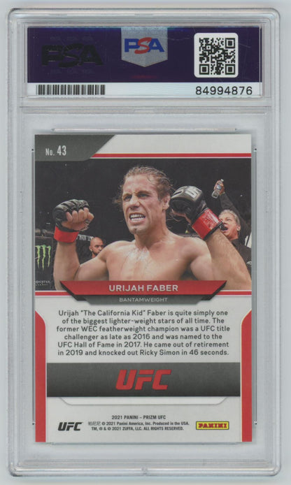 2021 Panini Prizm UFC Urijah Faber #43 Auto - PSA/DNA Authentic