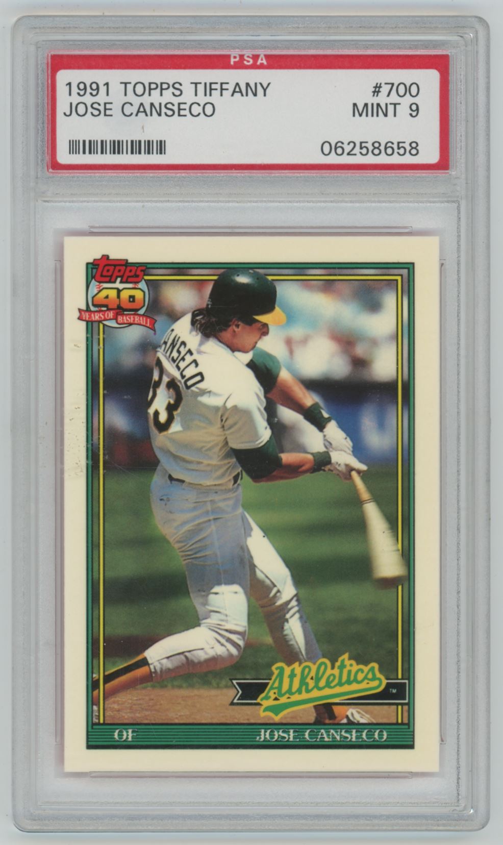 1991 Topps Tiffany Jose Canseco #700 - PSA 9