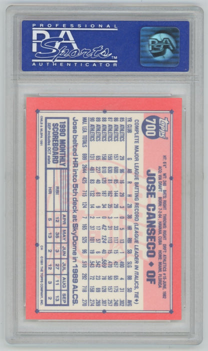 1991 Topps Tiffany Jose Canseco #700 - PSA 9