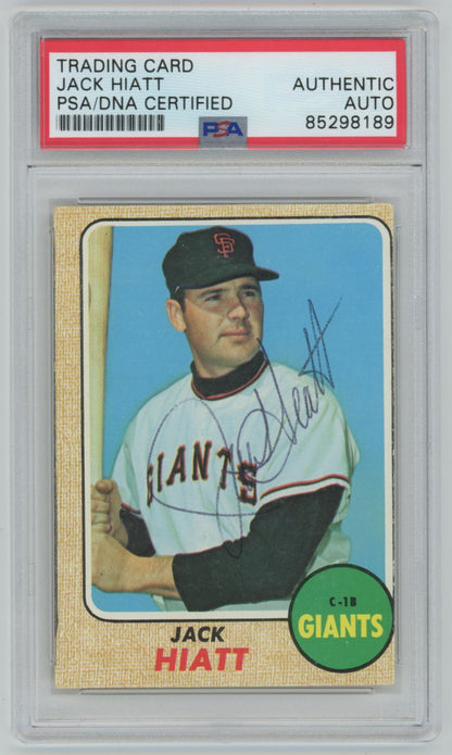 1968 Topps Jack Hiatt Auto - PSA/DNA Authentic (8189)