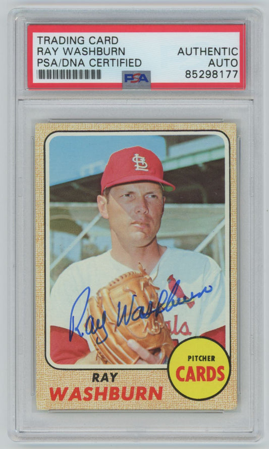 1968 Topps Ray Washburn Auto - PSA/DNA Authentic (8177)