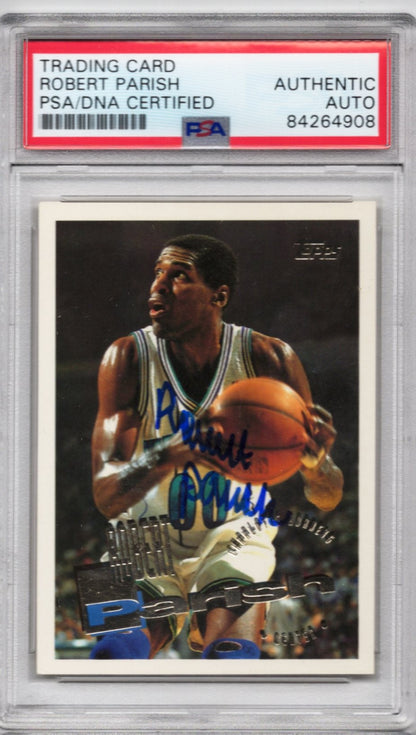 1995 TOPPS ROBERT PARISH HORNETS AUTOGRAPH PSA/DNA (4908)