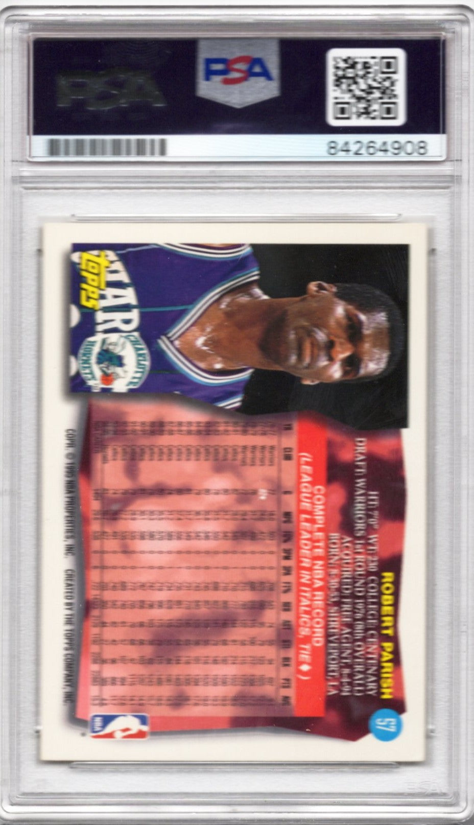 1995 TOPPS ROBERT PARISH HORNETS AUTOGRAPH PSA/DNA (4908)