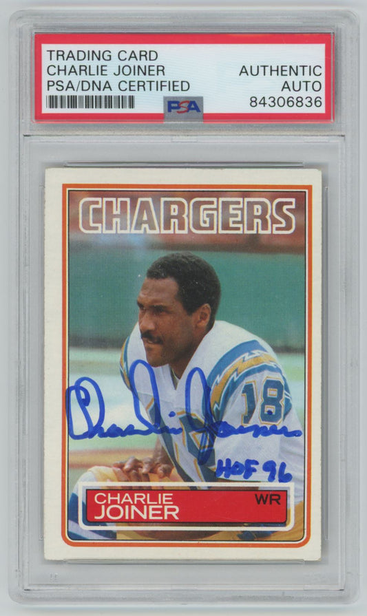 1983 Topps Charlie Joiner Auto - PSA/DNA (6836)