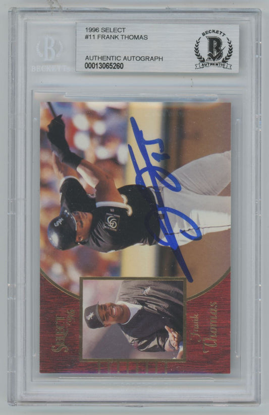 1996 Select Frank Thomas #11 Auto - Beckett Authentic