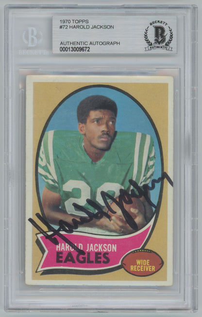 1970 Topps #72 Harold Jackson ROOKIE CARD Auto - Beckett Authentic