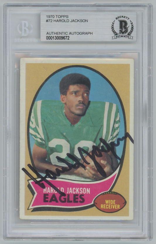 1970 Topps #72 Harold Jackson ROOKIE CARD Auto - Beckett Authentic