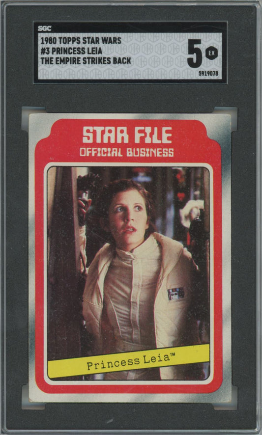 1980 Topps Star Wars Princess Leia #3 The Empire Strikes Back - SGC 5