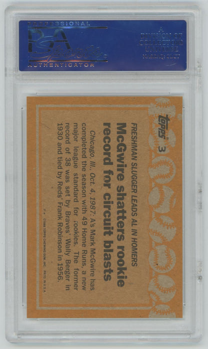 1988 Topps Mark McGwire - White Triangle by Left Foot #3 - PSA 10