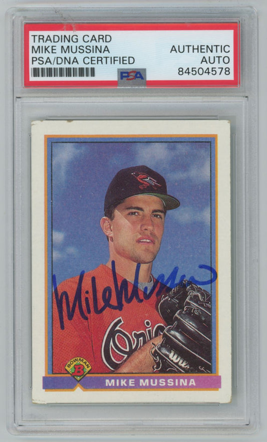 1991 Bowman Mike Mussina Rookie Card Auto - PSA/DNA