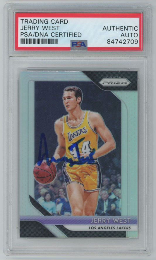 2018 Panini Prizm Silver Jerry West Auto - PSA/DNA