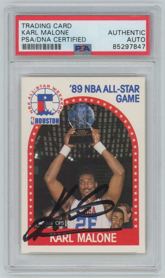 1989 NBA Hoops Karl Malone All-Star Game Auto - PSA/DNA Authentic