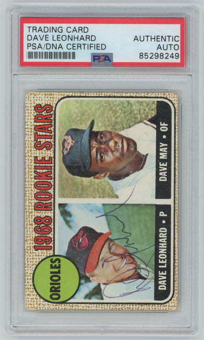 1968 Topps Dave Leonhard #56 Auto - PSA/DNA Authentic (8249)