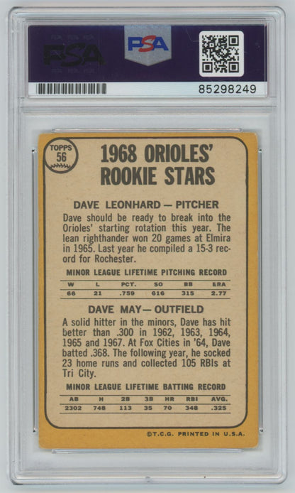 1968 Topps Dave Leonhard #56 Auto - PSA/DNA Authentic (8249)