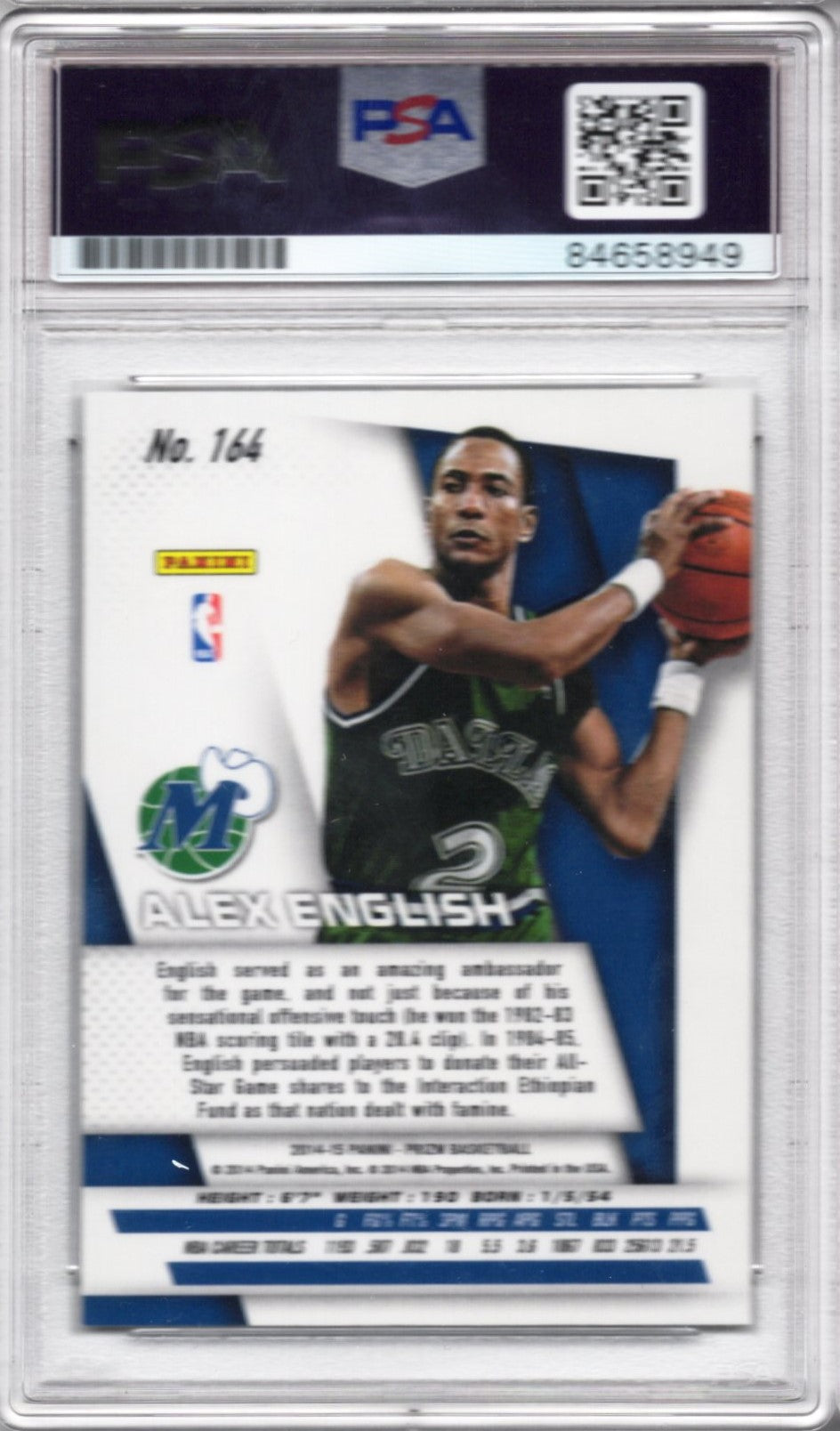 2014 PRIZM ALEX ENGLISH AUTOGRAPH PSA/DNA (8949)