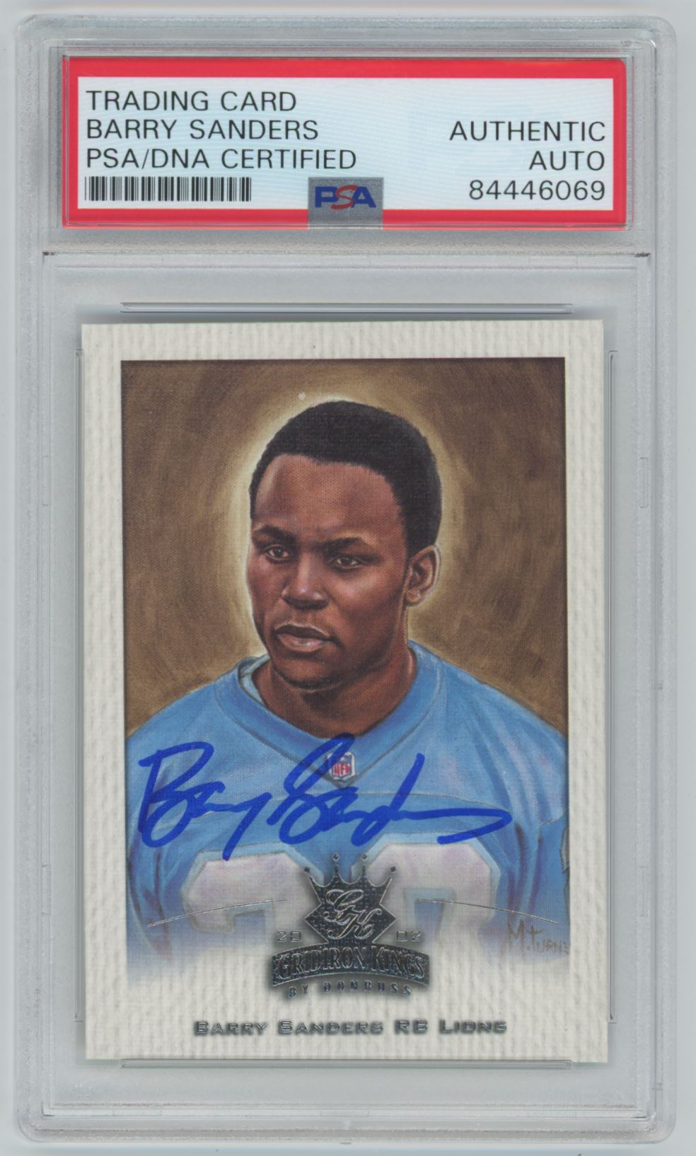 2002 Donruss Gridiron Kings Barry Sanders Auto - PSA/DNA Authentic