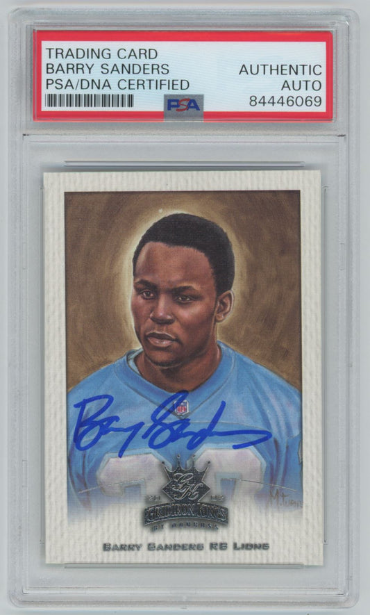 2002 Donruss Gridiron Kings Barry Sanders Auto - PSA/DNA Authentic