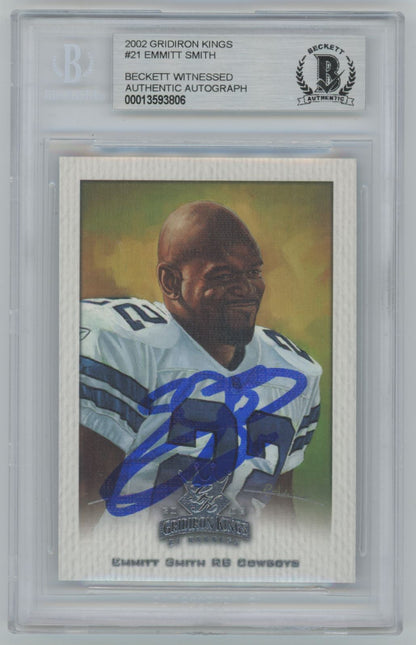 2002 Donruss Gridiron Kings Emmitt Smith Auto - Beckett Authentic