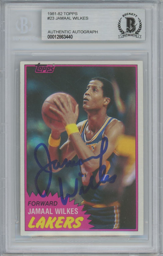 1981-82 Topps #23 Jamaal Wilkes Auto - Beckett Authentic (3440)