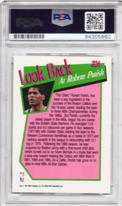 1991 NBA HOOPS NBA YEARBOOK CLASS OF 76 ROBERT PARISH AUTOGRAPH PSA/DNA (5860)
