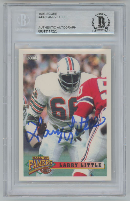 1993 Score Larry Little #439 Auto - Beckett Authentic