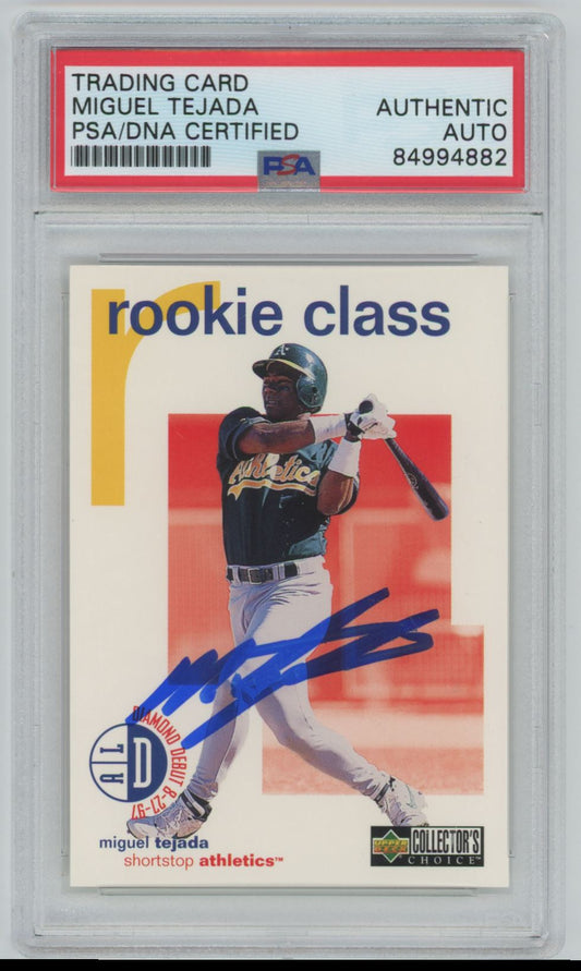 1998 UD Collector's Choice Miguel Tejada Auto - PSA/DNA