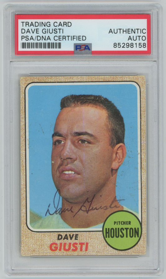 1968 Topps Dave Giusti Auto - PSA/DNA Authentic (8158)