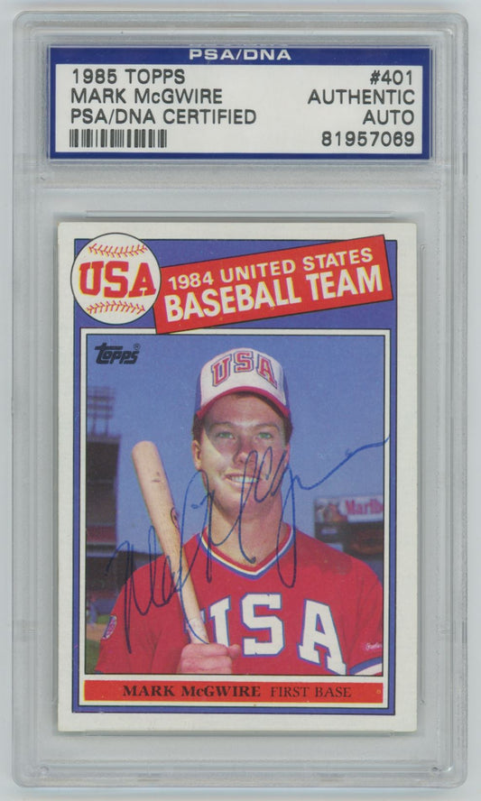 1985 Topps Mark McGwire #401 Rookie Card Auto - PSA/DNA