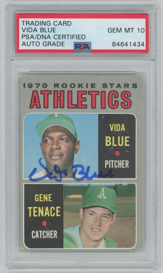 1970 Topps Vida Blue #1 Gem 10 (Auto Grade) - PSA/DNA Authentic