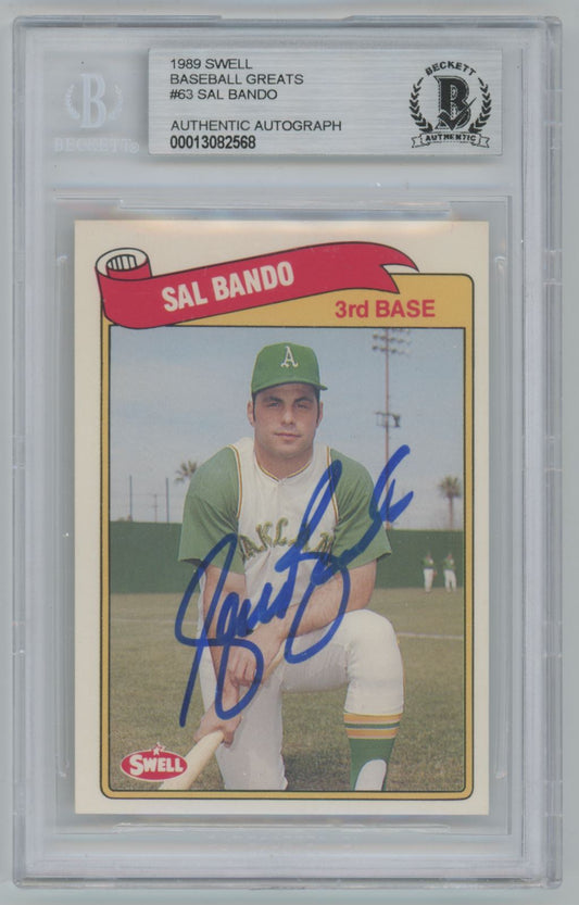 1989 Swell Baseball's Greats Sal Bando #63  Auto - Beckett Authentic