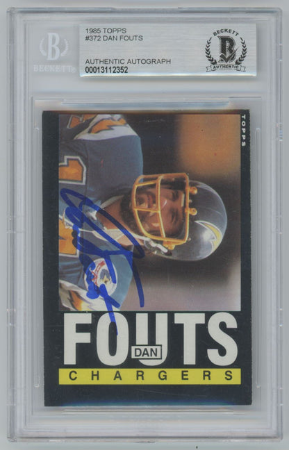 1985 Topps Dan Fouts ##372 Auto - Beckett Authentic (Horizontal Auto)