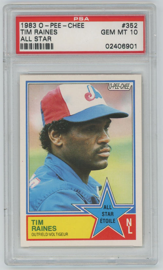 1983 O-Pee-Chee Tim Raines All-Star #352 - PSA 10