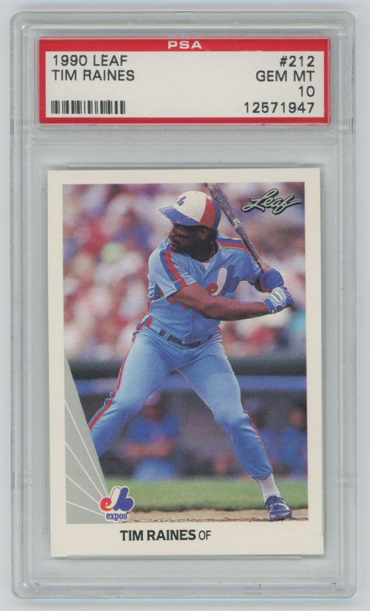 1990 Leaf Tim Raines #212 - PSA 10