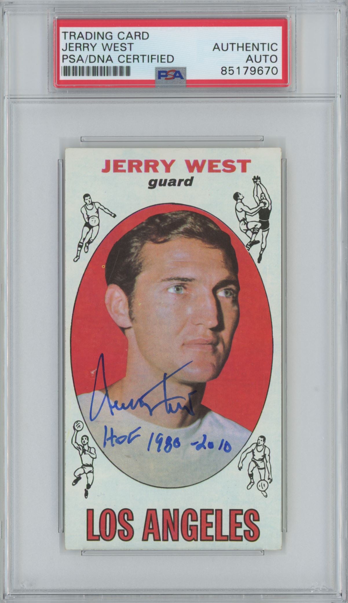 1969 Topps #90 Jerry West "HOF 1980-2010" Auto - PSA/DNA (9670)