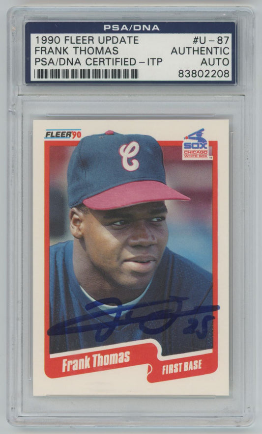 1990 Fleer Update Frank Thomas Rookie Card #U87 Auto - PSA/DNA