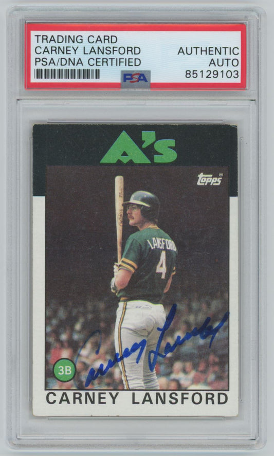 1986 Topps Carney Lansford Auto - PSA/DNA