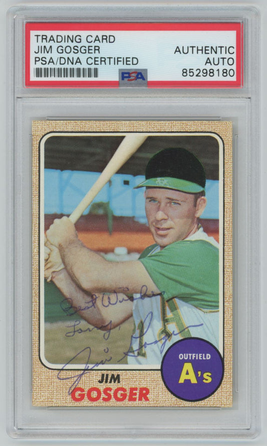 1968 Topps Jim Gosger "Best Wishes" Auto - PSA/DNA Authentic (8180)