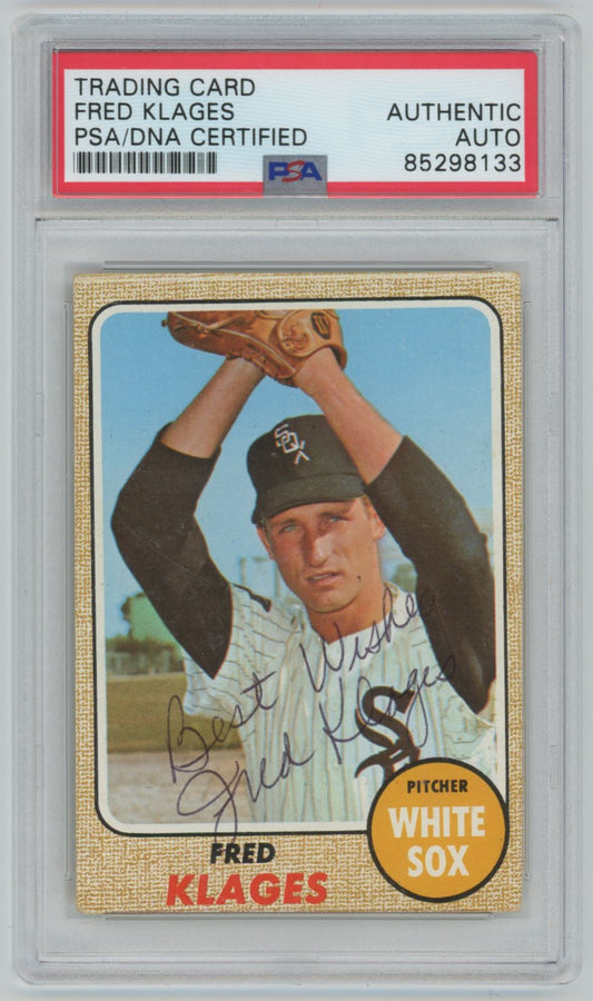 1968 Topps Fred Klages Auto - PSA/DNA Authentic (8133)