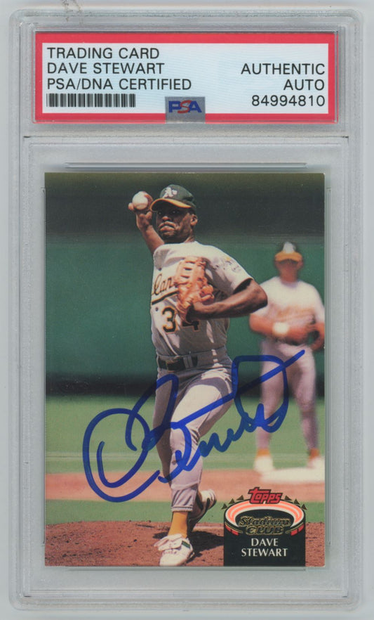 1992 Stadium Club Dave Stewart Auto - PSA/DNA (4810)