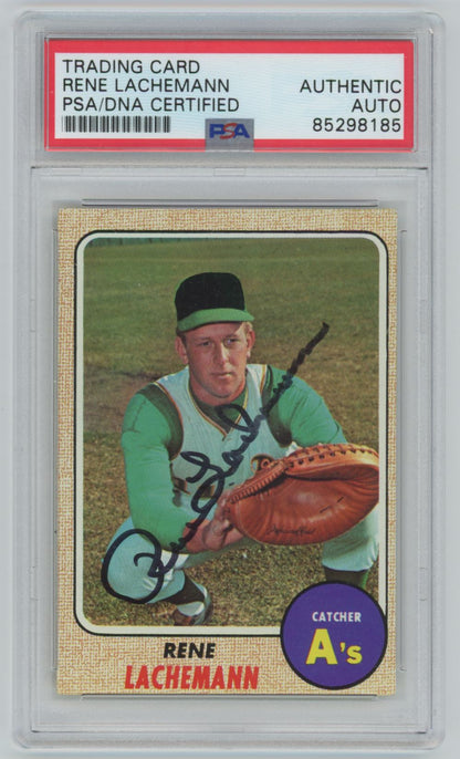 1968 Topps Rene Lachemann Auto - PSA/DNA Authentic (8185)