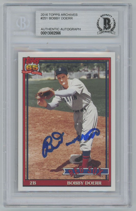 2016 Topps Archives #251 Bobby Doerr Auto - Beckett Authentic