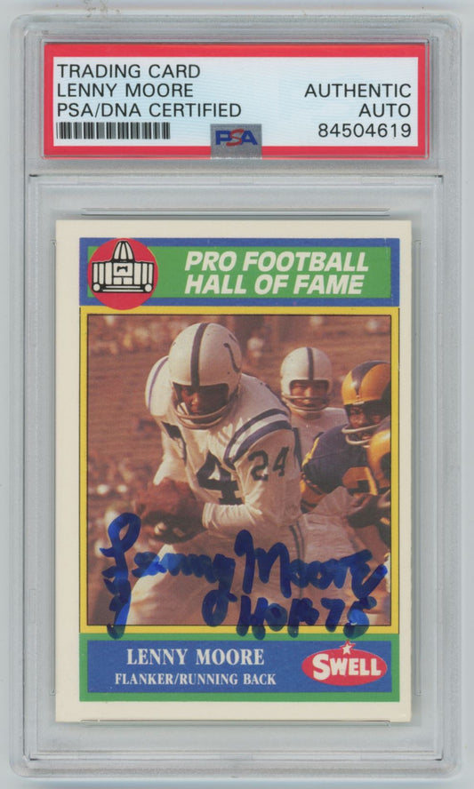 1990 Swell Lenny Moore HOF Auto - PSA/DNA