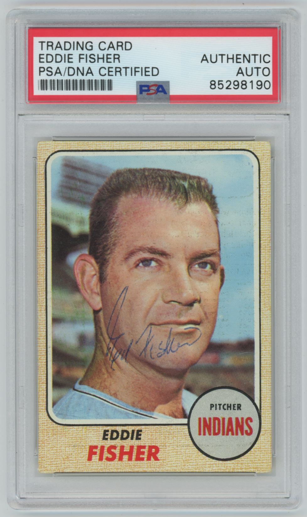 1968 Topps Eddie Fisher Auto - PSA/DNA Authentic (8190)