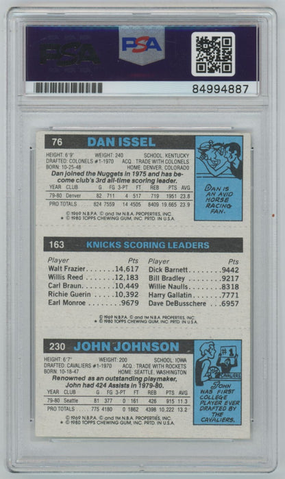 1980 Topps John Johnson, Dan Issel, Bill Cartwright AUTO - PSA/DNA Authentic (4887